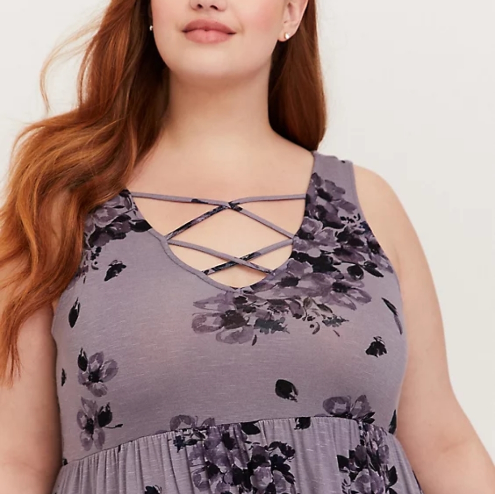 Torrid Lavender Floral Sleeveless Summer Top